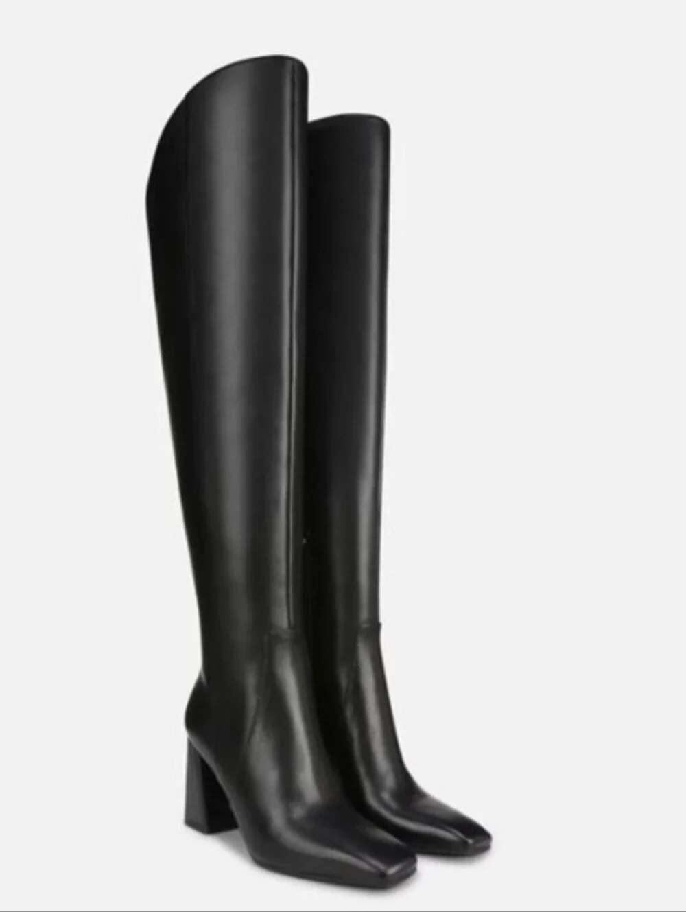 Naturalizer LYRIC Black Leather Over-the-Knee Block Heel Boots size 8.5